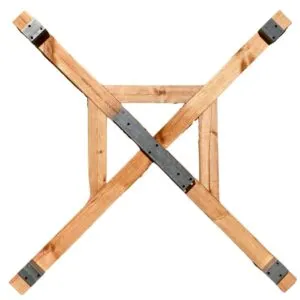 Holzuntergestell und Beine aus rostfreiem Stahl